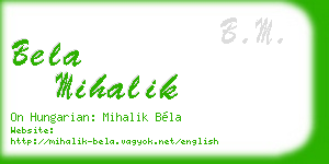 bela mihalik business card