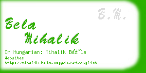 bela mihalik business card
